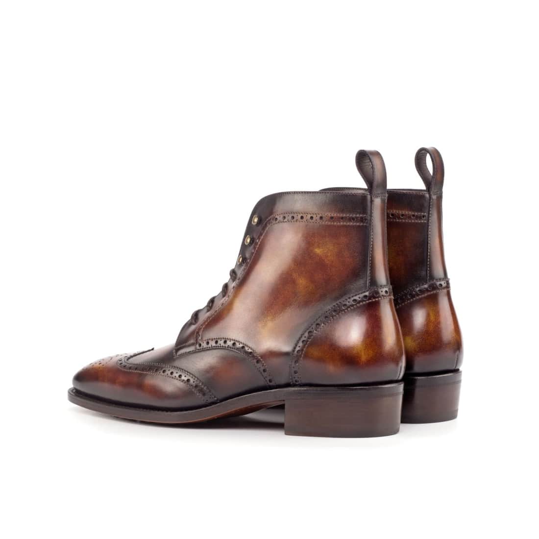 Bottines Derbies Brogue en cuir patiné marron – vue 3