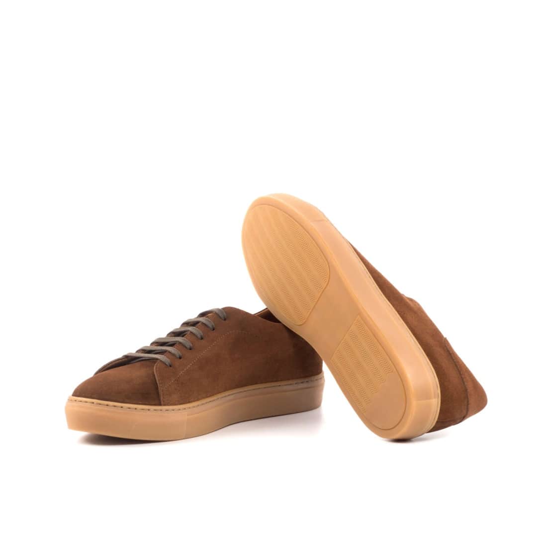 Sneakers Jersey en daim marron - Semelles Caramel – vue 2