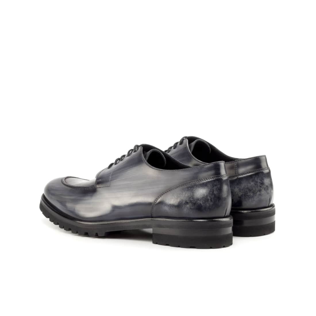Derbie Chasse en cuir patiné gris - Semelles Commando – vue 3