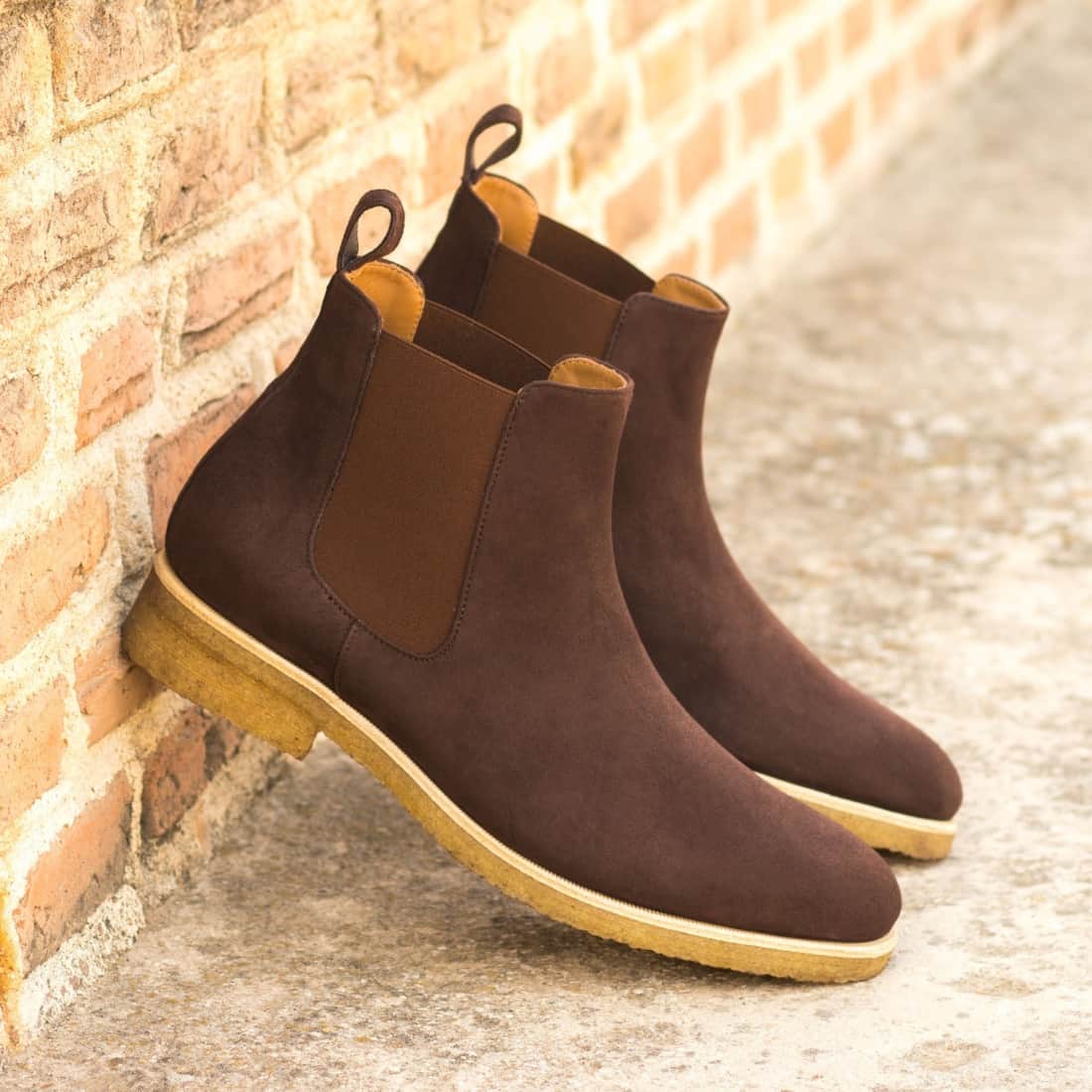Cheslea Boots en daim marron - Semelles Crêpe – vue 4