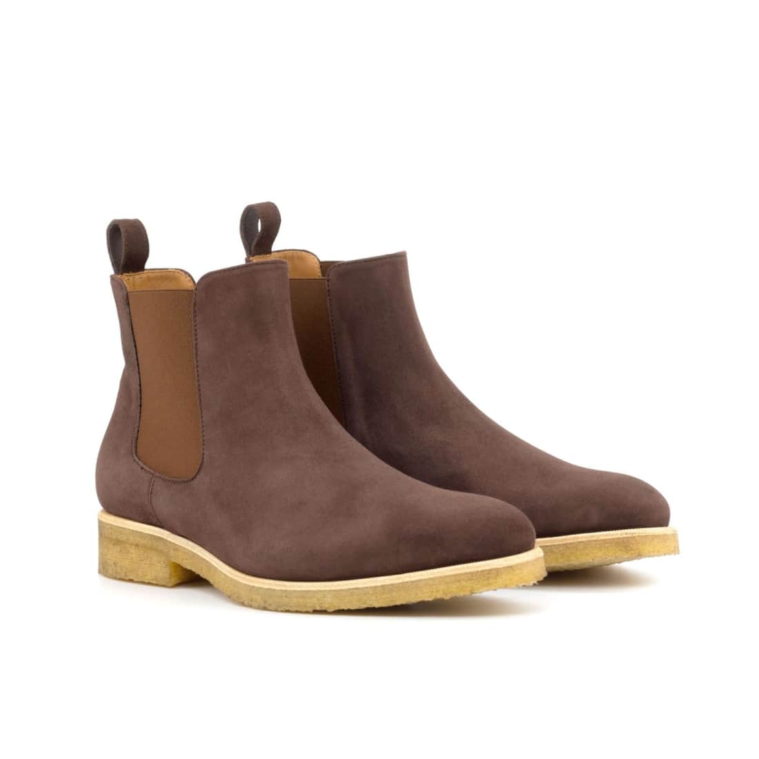 Cheslea Boots en daim marron - Semelles Crêpe