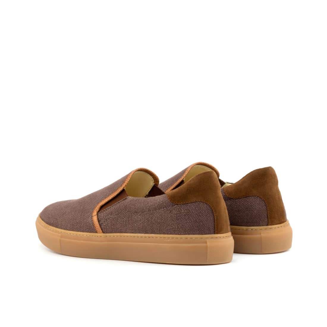 Sneakers Slip On en lin marron - Semelles Caramel – vue 3