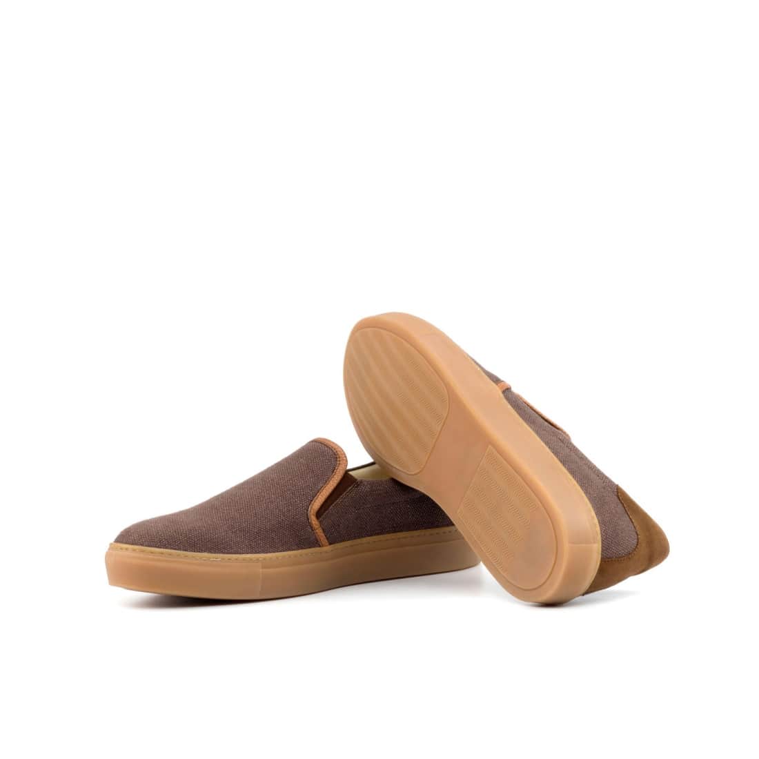 Sneakers Slip On en lin marron - Semelles Caramel – vue 2