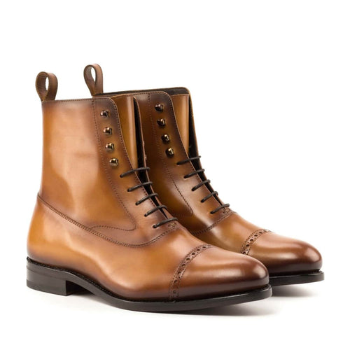 Bottines Blamoral en cuir cognac