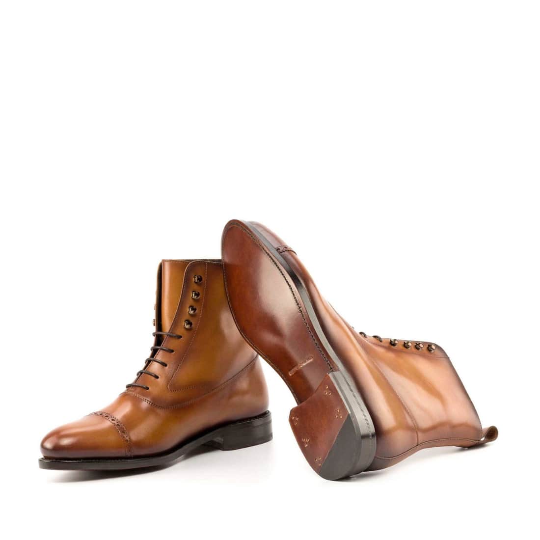 Bottines Blamoral en cuir cognac – vue 2