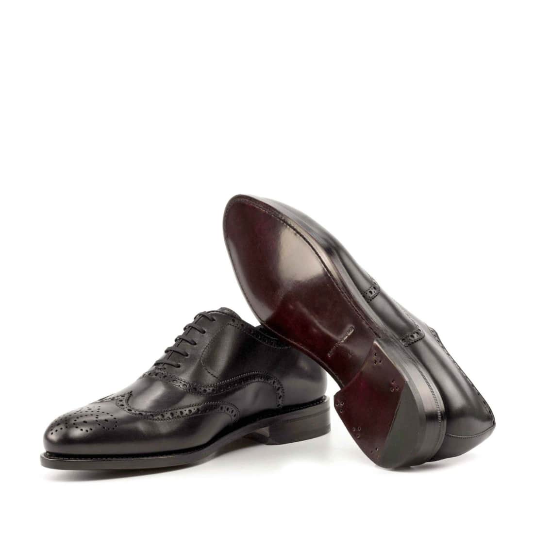 Richelieu fleuri en cuir noir – vue 2