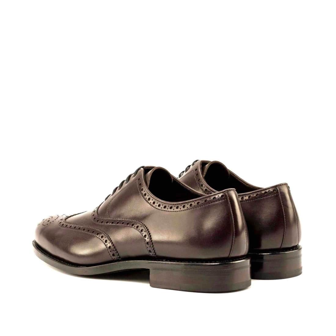 Richelieu fleuri en cuir marron – vue 3