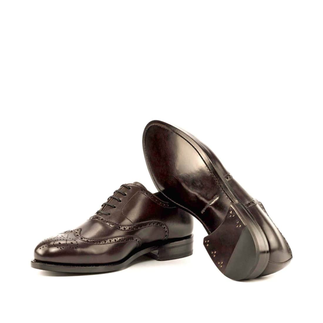 Richelieu fleuri en cuir marron – vue 2