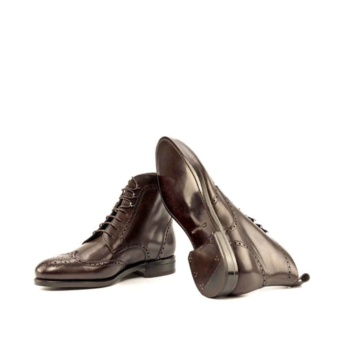 Bottines Derbies Brogue en cuir marron foncé – vue 2