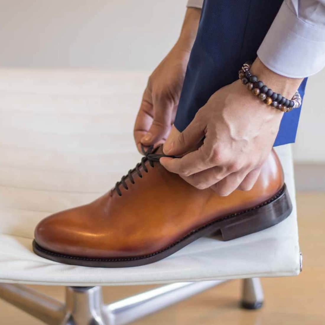 One Cut en cuir marron clair – vue 4