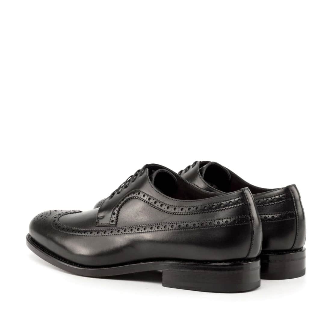 Derbie Brogue fleuri en cuir noir – vue 2