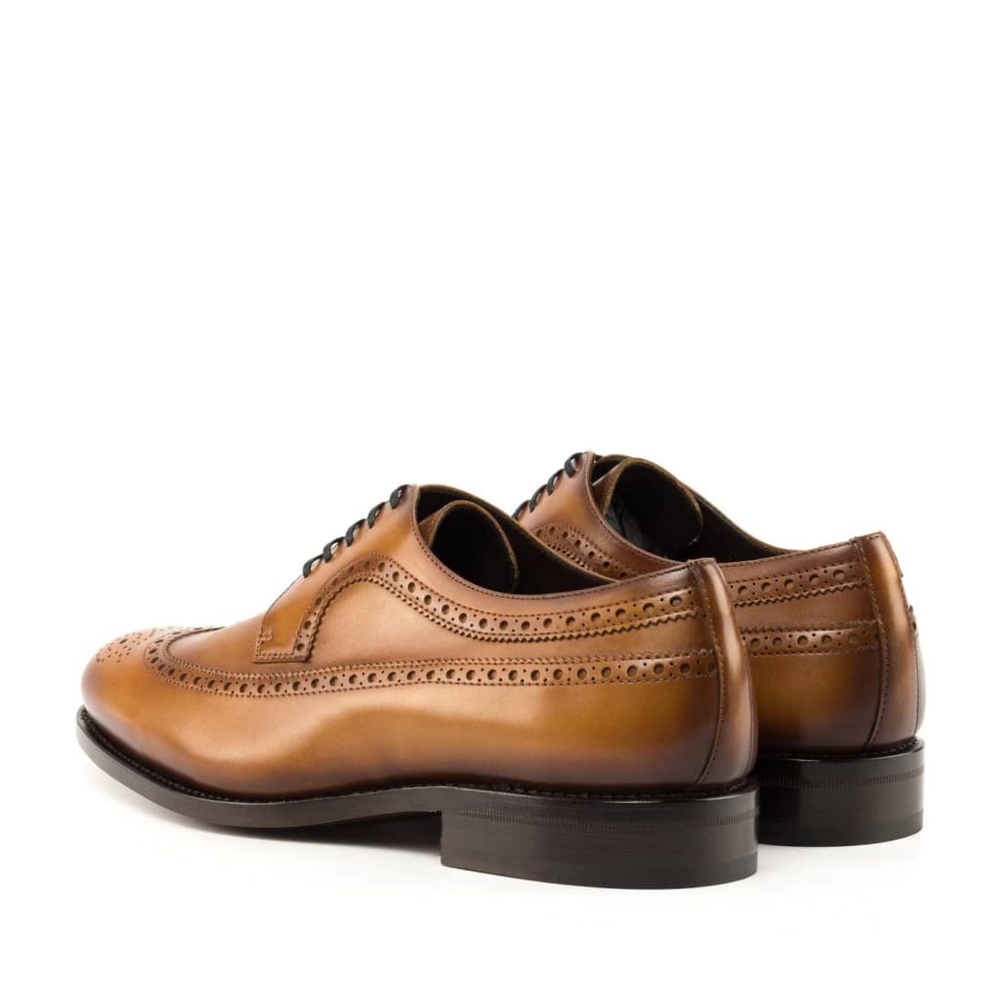 Derbie Brogue fleuri en cuir gold – vue 3