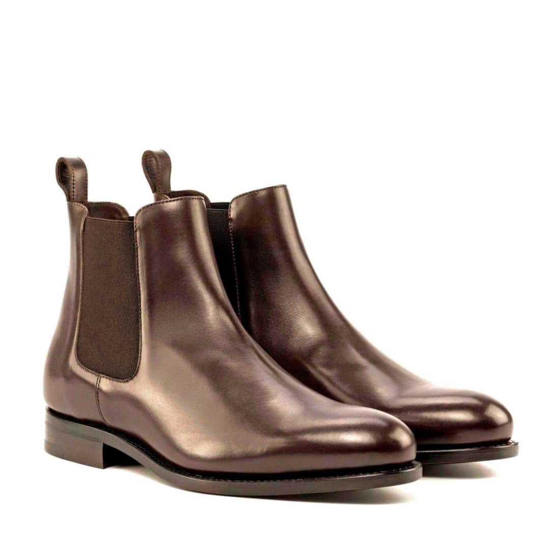 Cheslea Boots en cuir marron foncé (forme ronde)