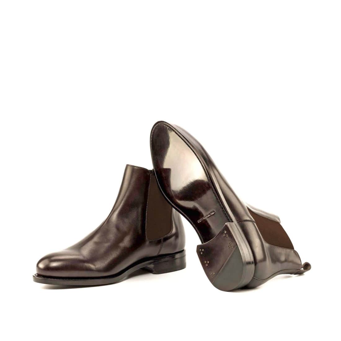 Cheslea Boots en cuir marron foncé (forme ronde) – vue 2