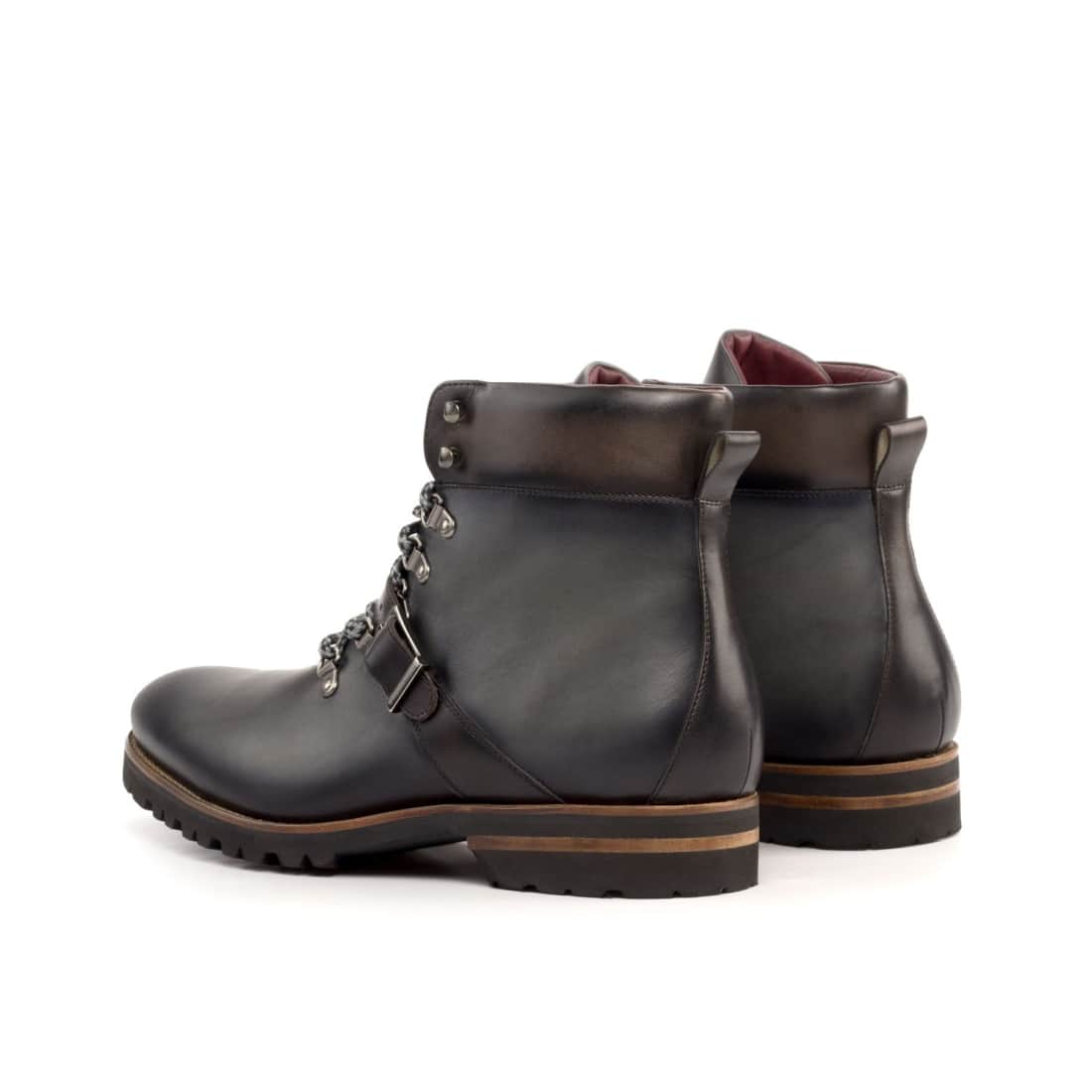 Hiking Boots en cuir gris - Semelles Commando – vue 3