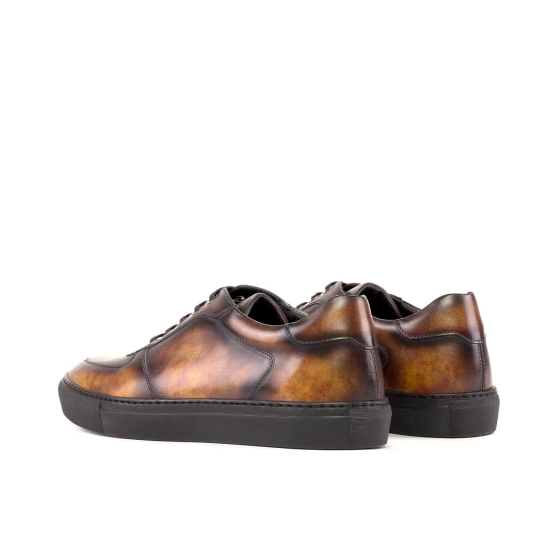 Sneakers Bumper en cuir patiné cognac - Semelles Noires – vue 3