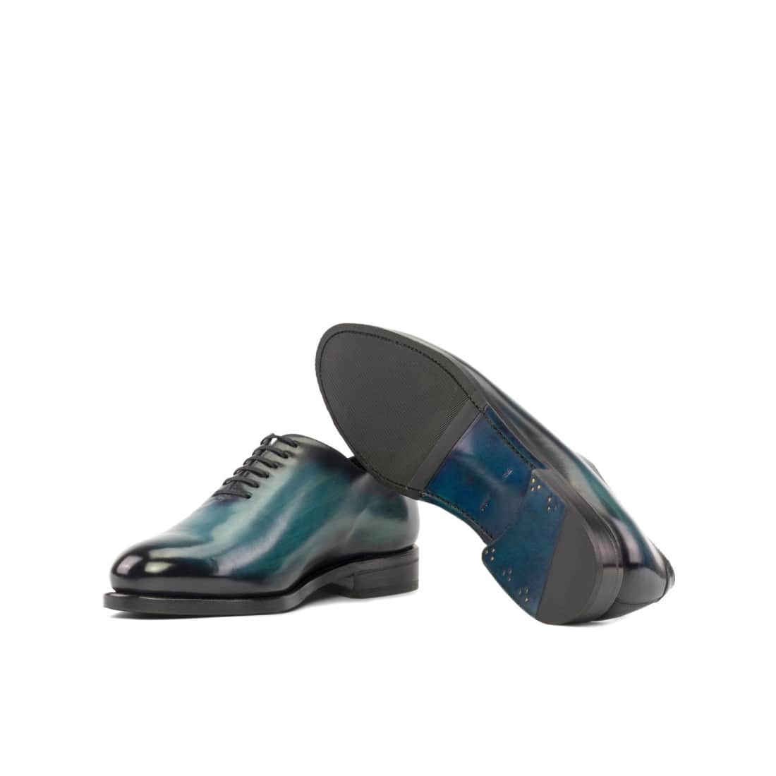 One Cut en cuir patiné pinceau turquoise – vue 2