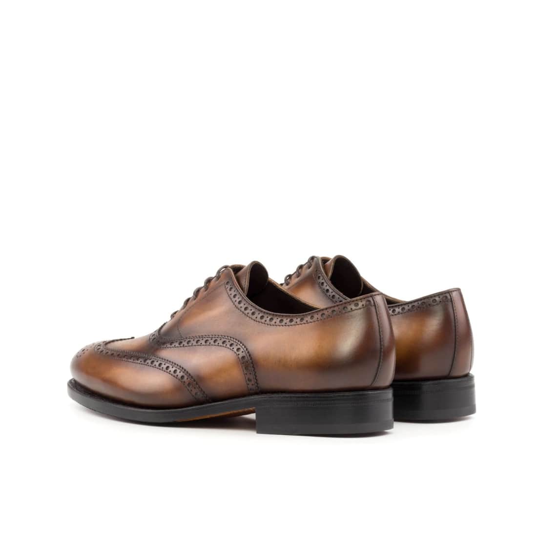 Richelieu fleuri en cuir patiné gold – vue 3