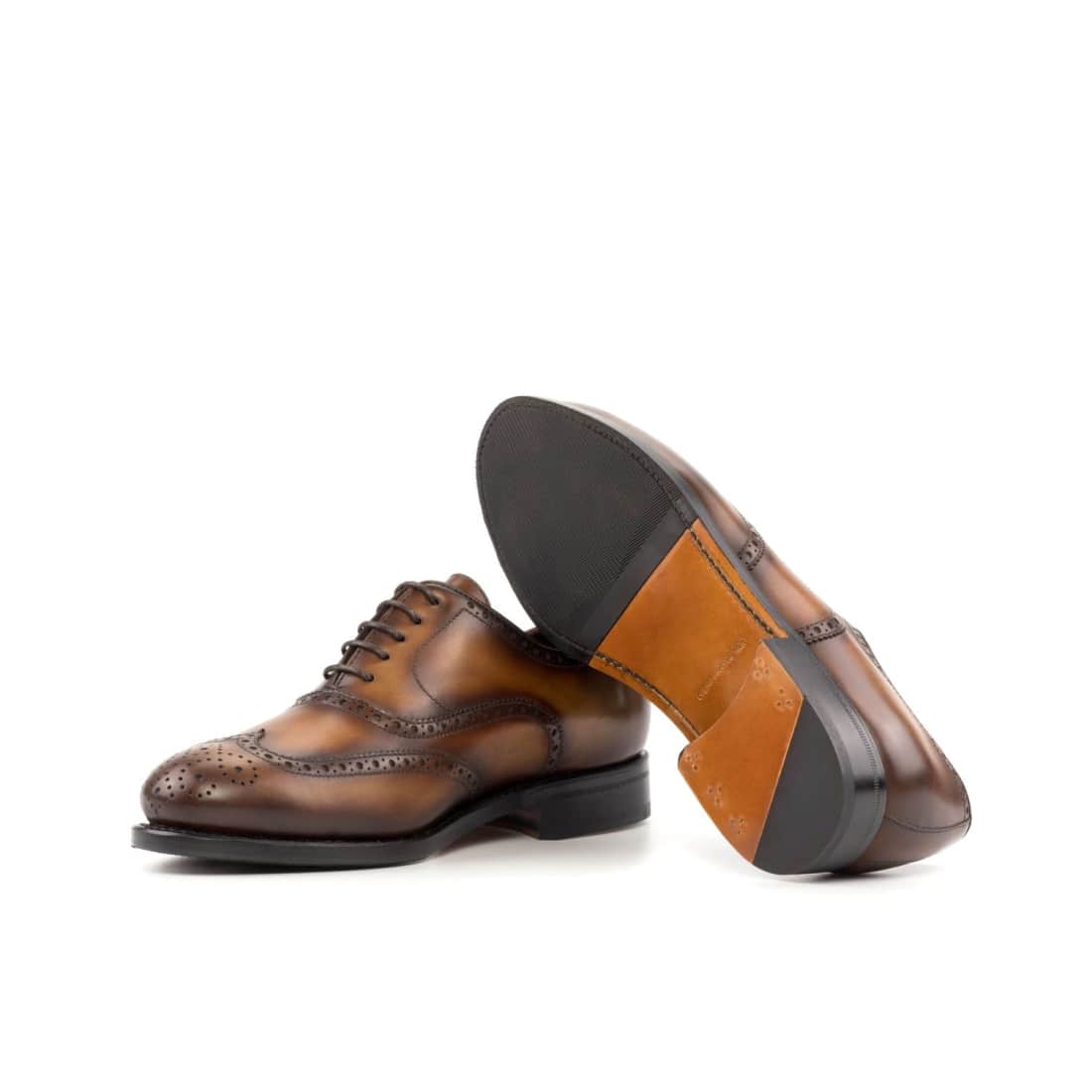 Richelieu fleuri en cuir patiné gold – vue 2