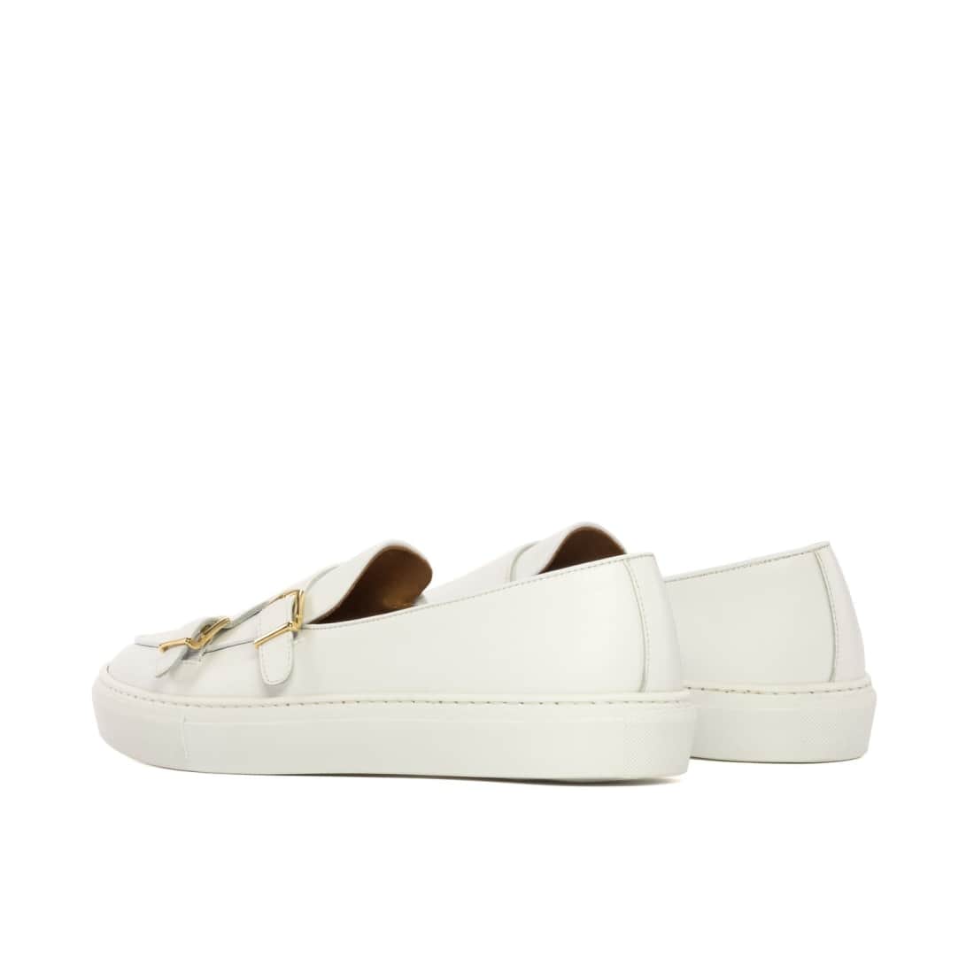 Sneaker Mocassin Double Boucle en cuir blanc – vue 3