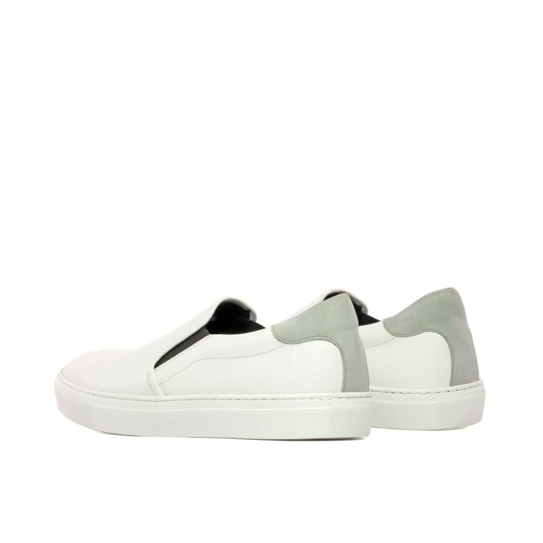 Sneakers Slip On en cuir blanc - Semelles Blanches – vue 3