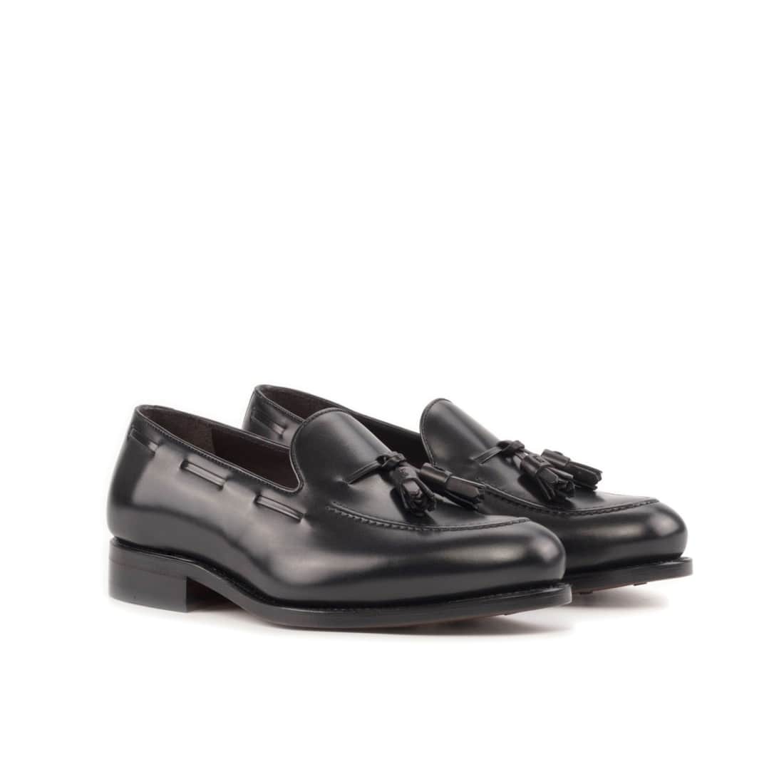 Mocassin à glands en cuir noir