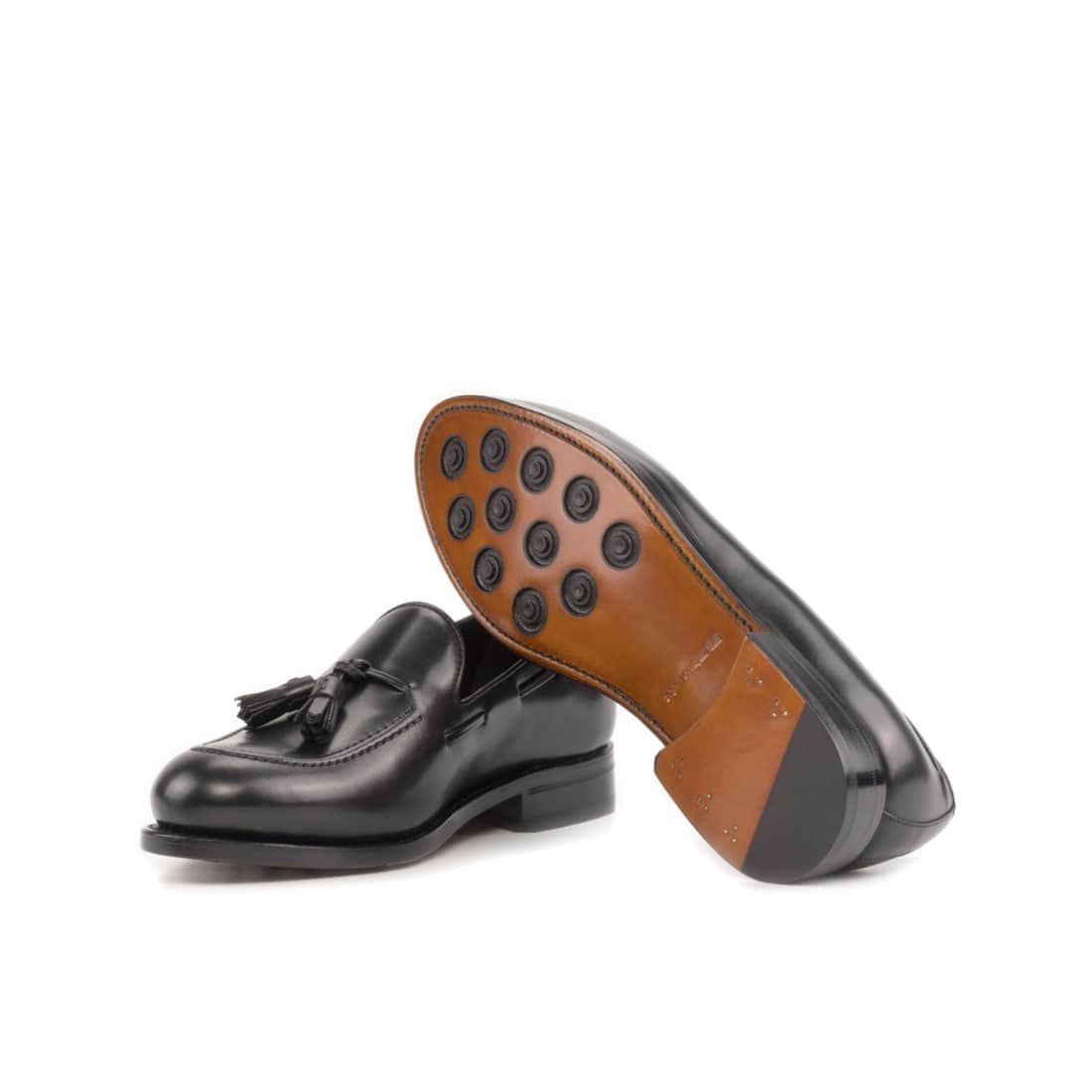 Mocassin à glands en cuir noir – vue 2
