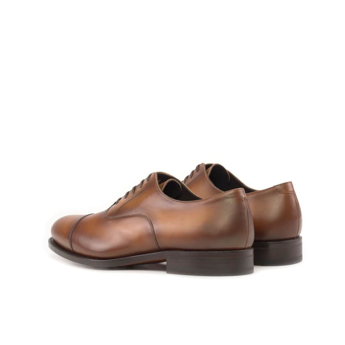 Richelieu bout droit en cuir marron clair – vue 3
