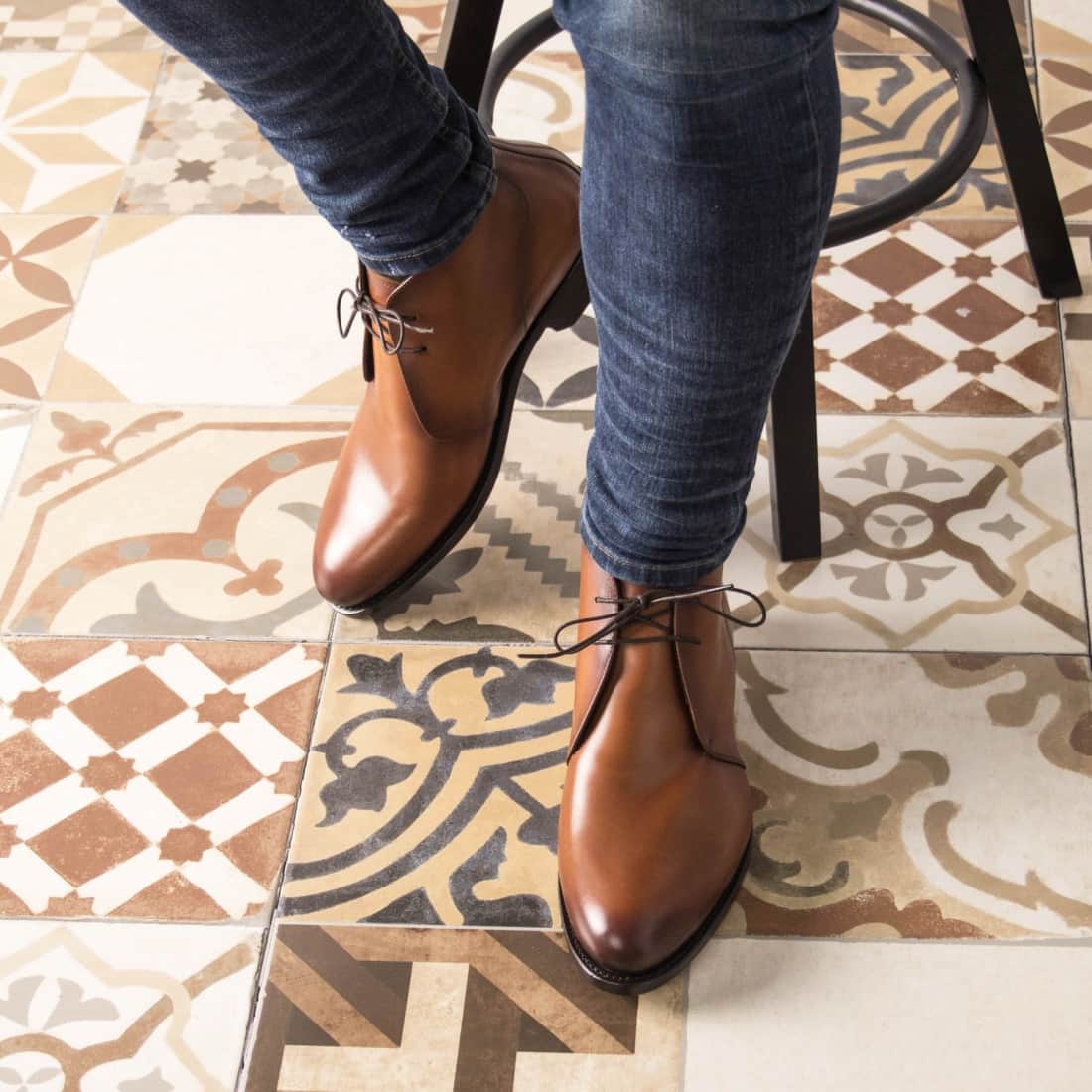 Chukka Boots en cuir marron clair – vue 5