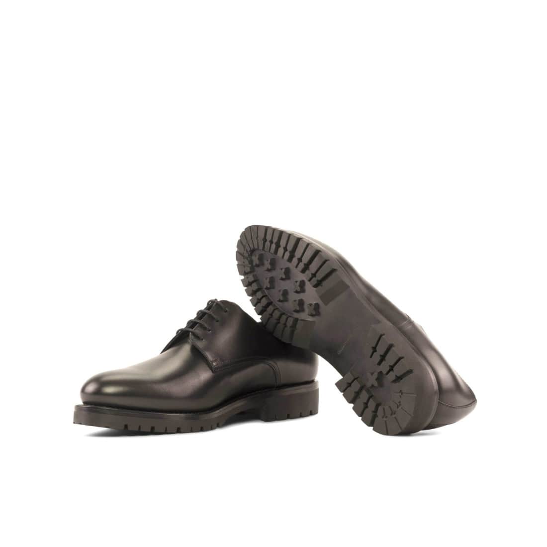 Derbie Blucher en cuir marron foncé - Semelles Commando – vue 2