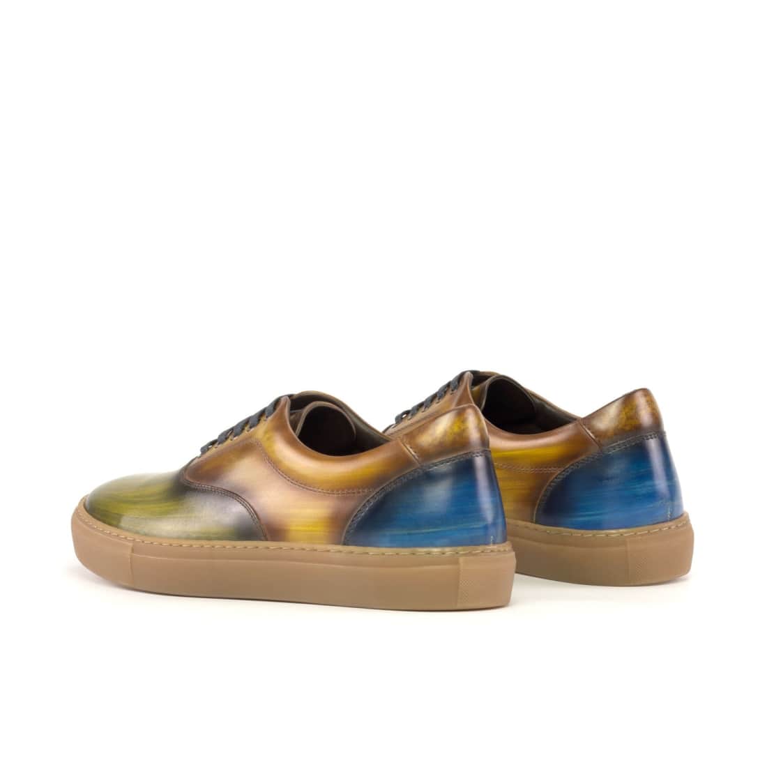 Sneakers Spinner en cuir patiné tri color - Semelles Caramel – vue 3