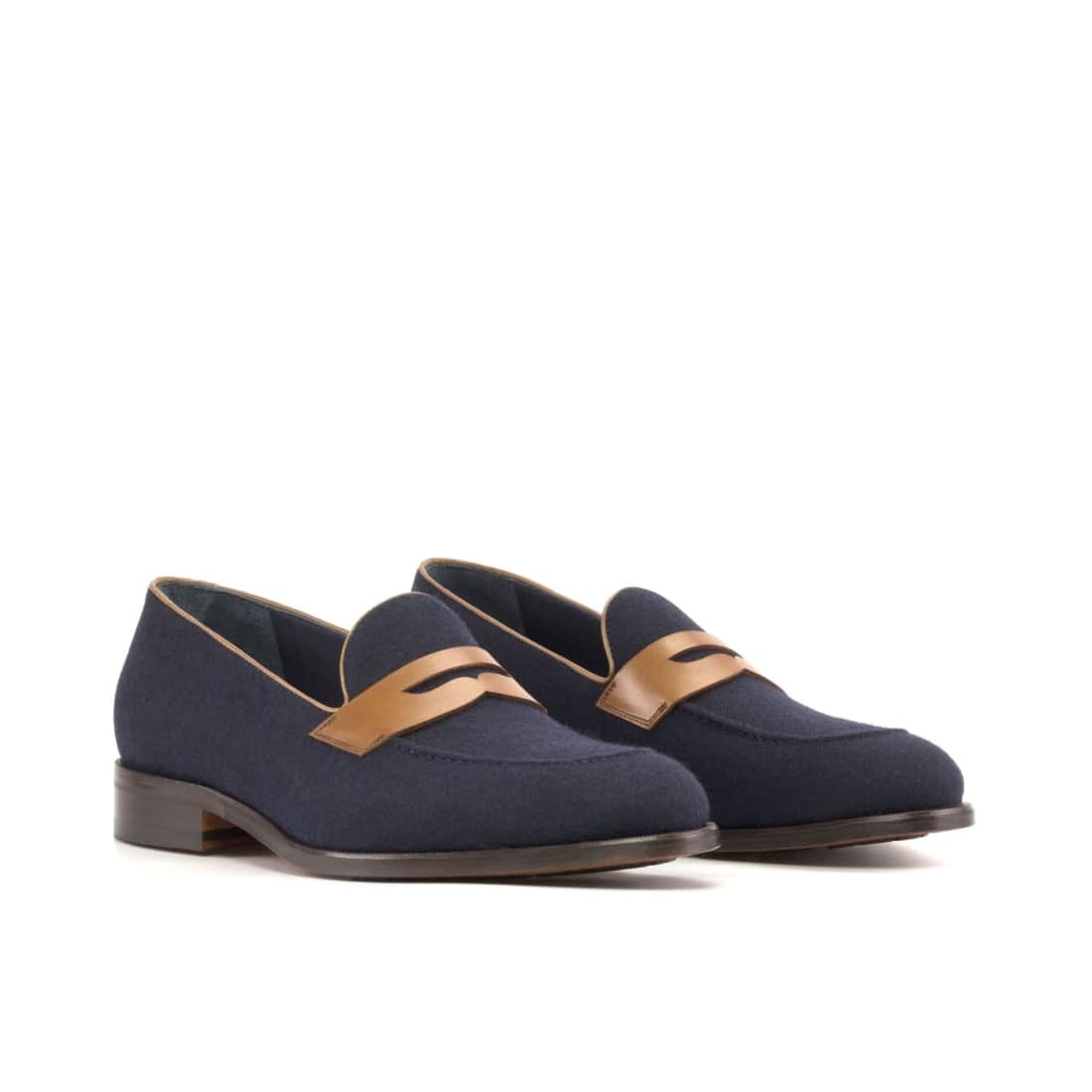 Mocassins Penny à bandeau en tissu bleu marine