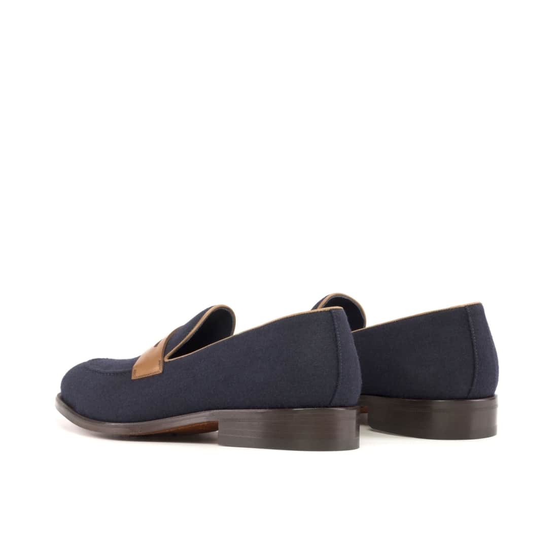 Mocassins Penny à bandeau en tissu bleu marine – vue 3
