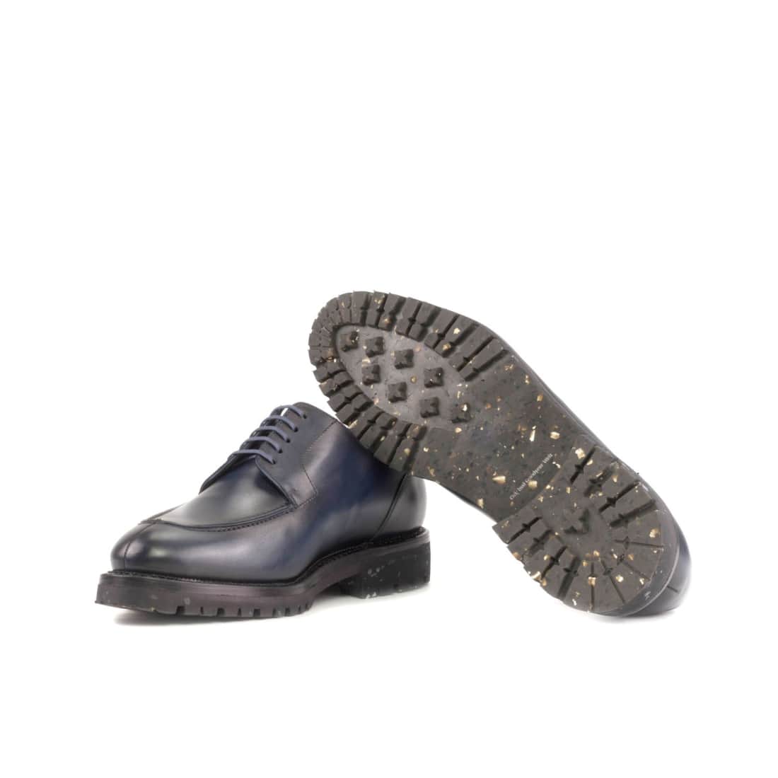 Derbie Chasse en cuir bleu marine - Semelles Commando recyclées Vibram® – vue 2