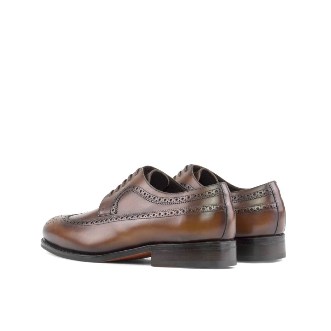 Derbie Brogue fleuri en cuir patiné marron moyen – vue 3