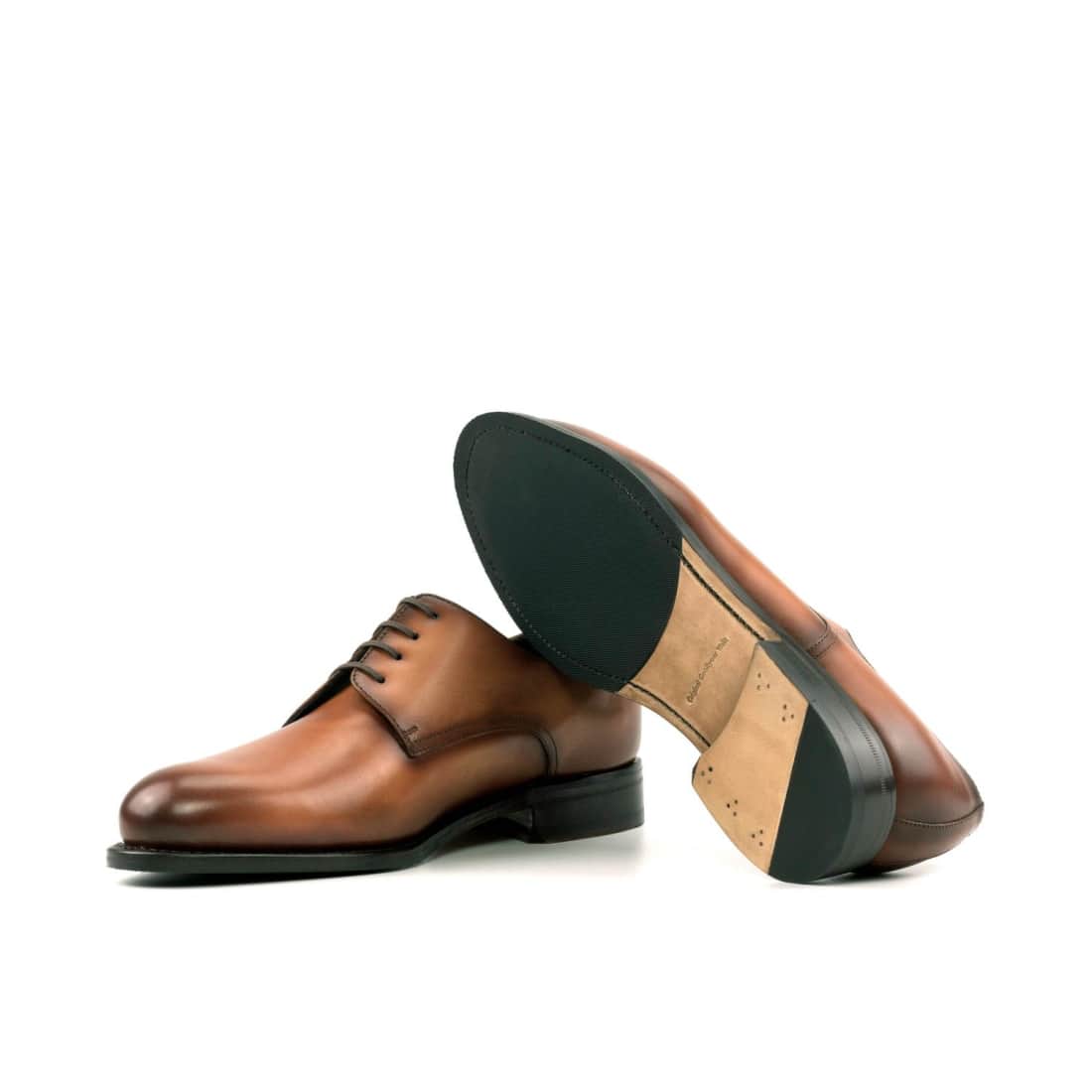 Derbie Blucher en cuir patiné gold – vue 2