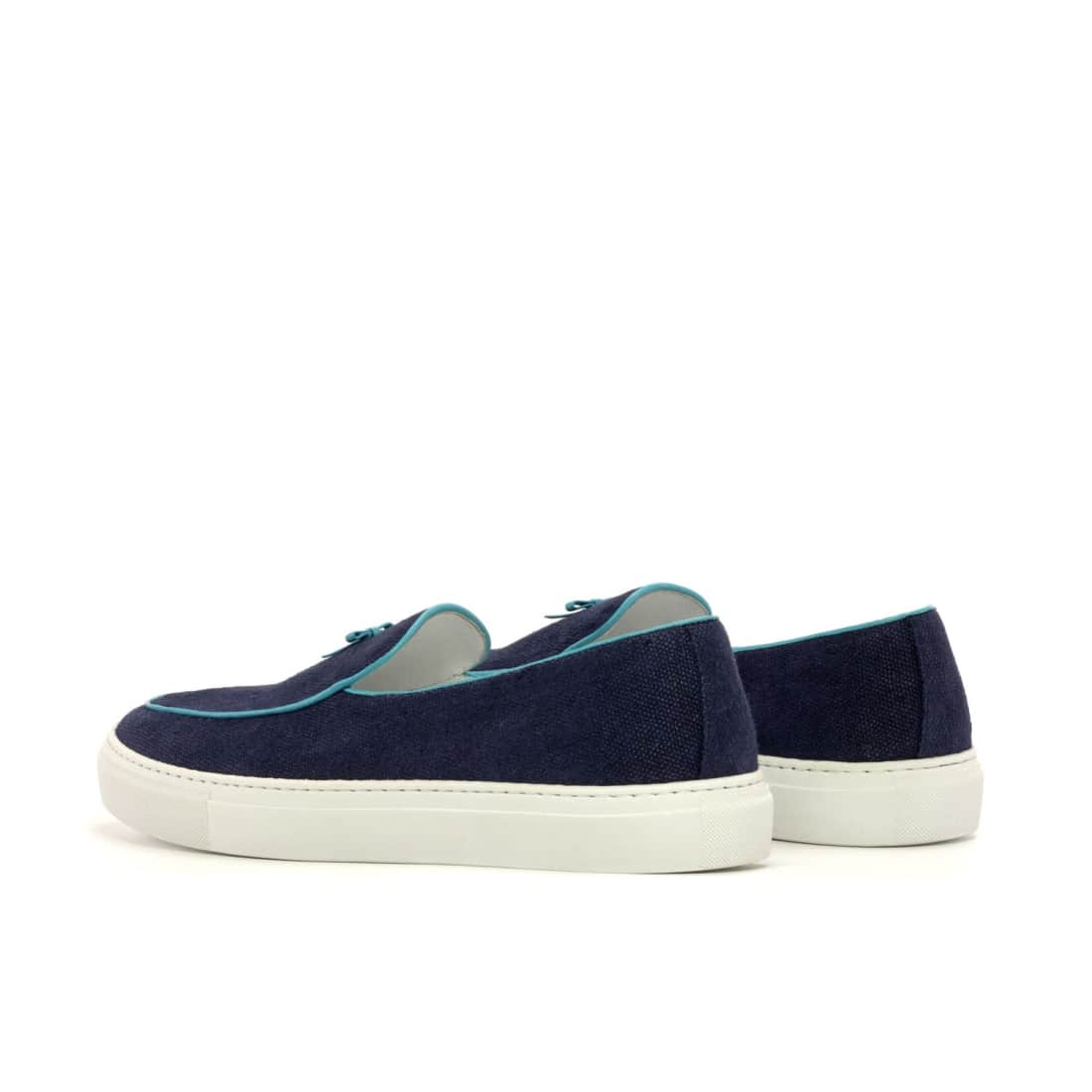 Sneaker Mocassin Belge en daim bleu marine – vue 3