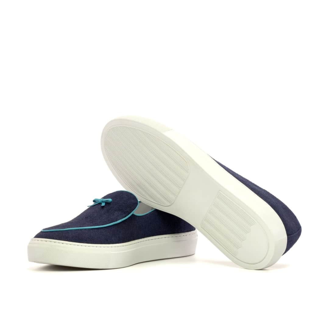 Sneaker Mocassin Belge en daim bleu marine – vue 2