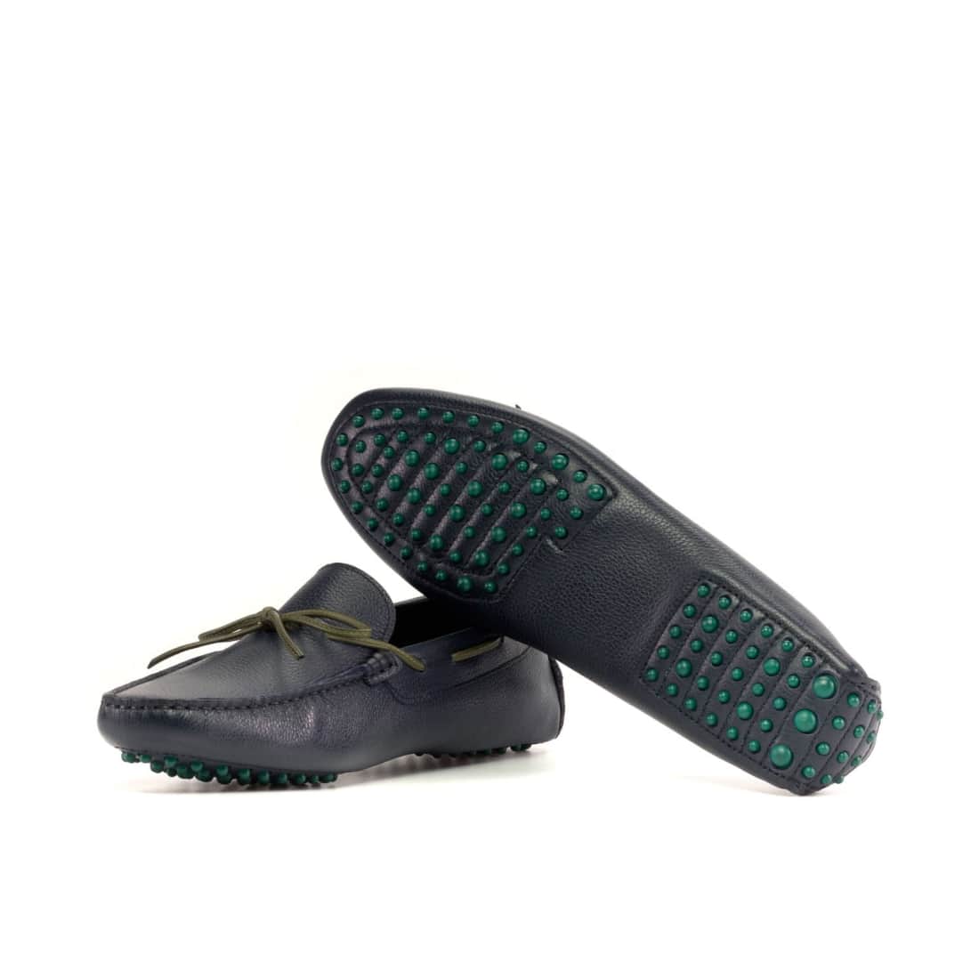 Mocassin Driver en cuir grainé bleu marine – vue 2