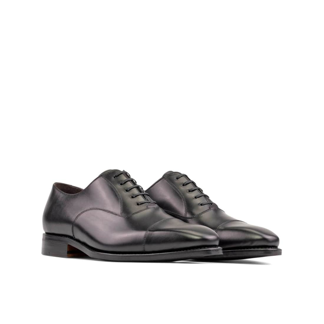 Richelieu bout droit en cuir noir