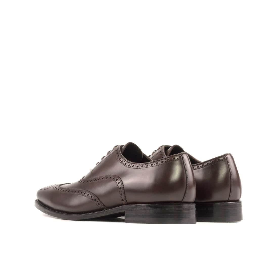 Richelieu fleuri en cuir marron foncé – vue 3