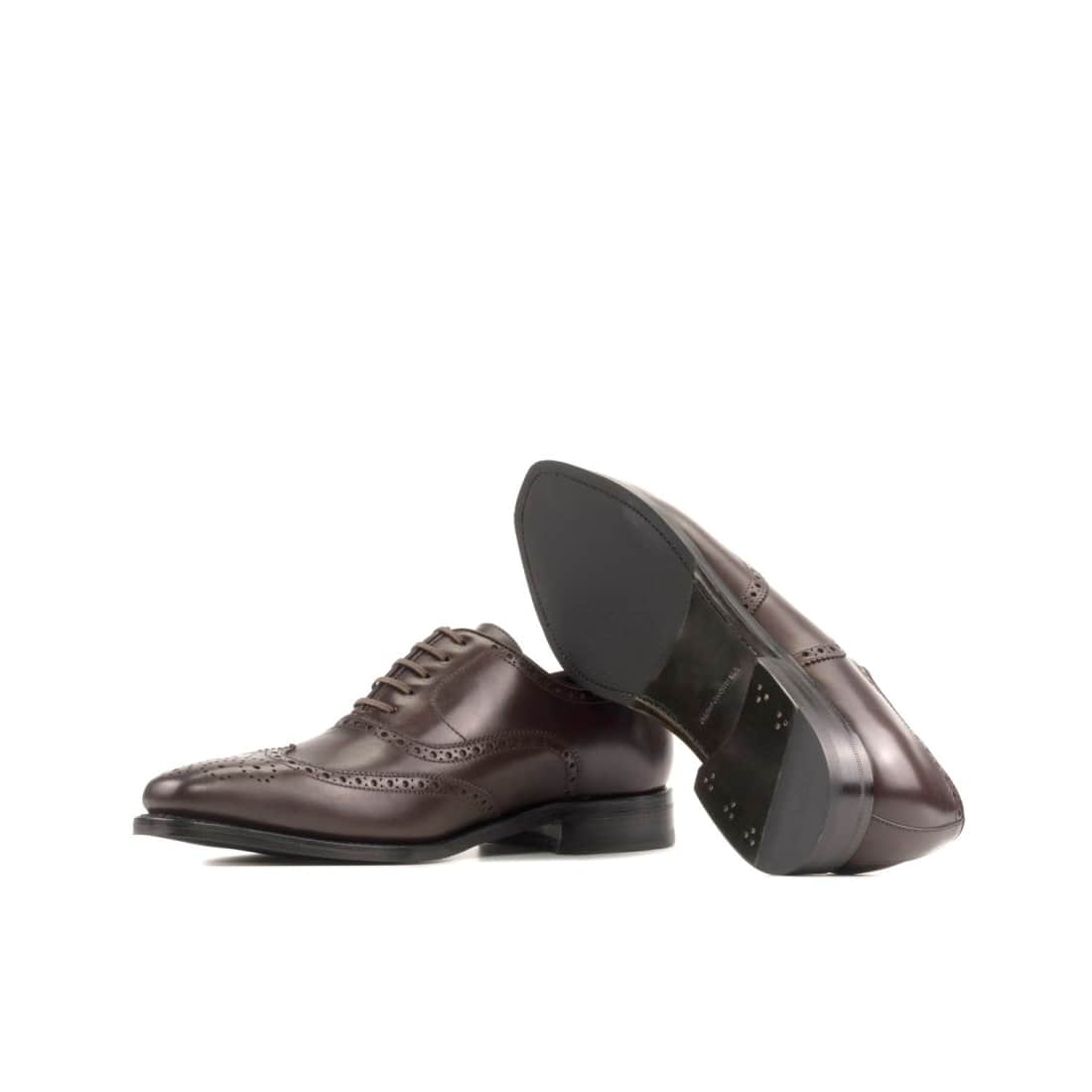 Richelieu fleuri en cuir marron foncé – vue 2
