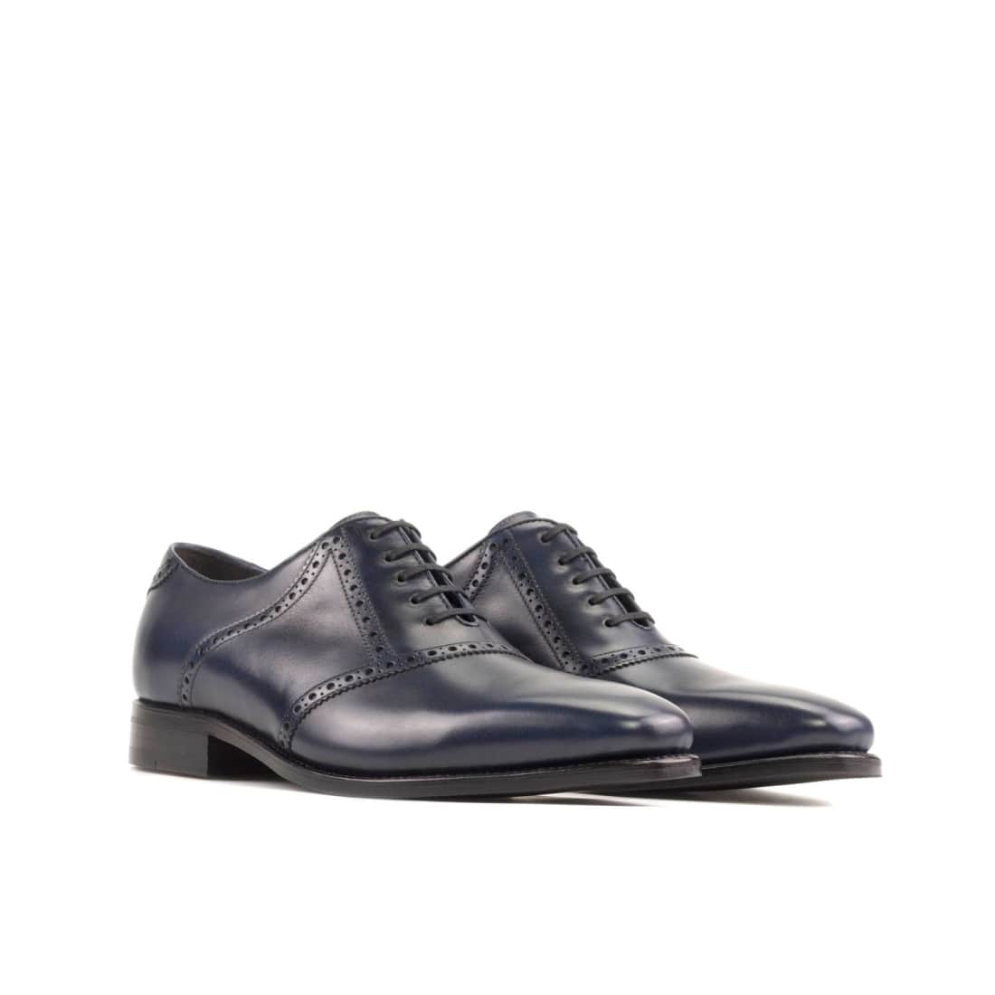 Richelieu Saddle en cuir bleu marine
