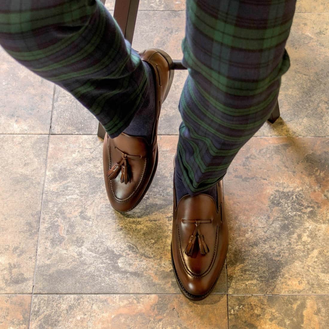 Mocassin à glands en cuir marron – vue 5