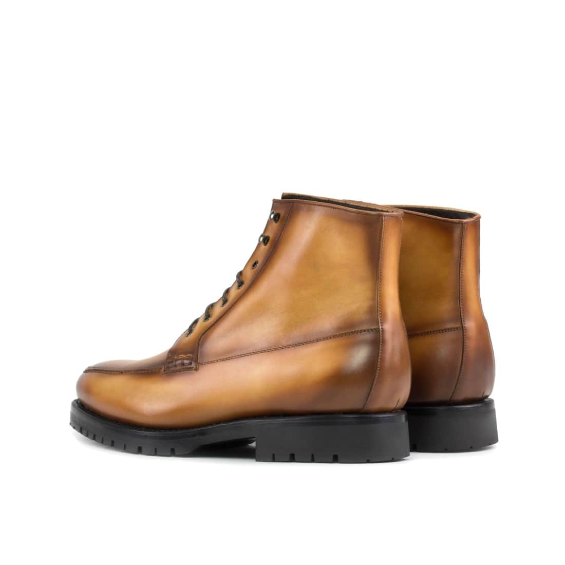 Bottines Derby Demi-Chasse en cuir marron clair - Semelles Commando – vue 3