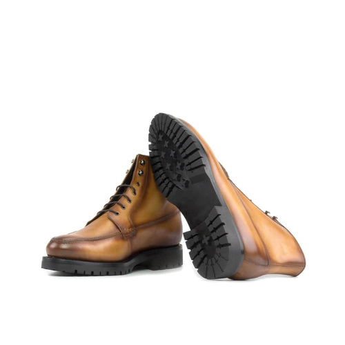 Bottines Derby Demi-Chasse en cuir marron clair - Semelles Commando – vue 2