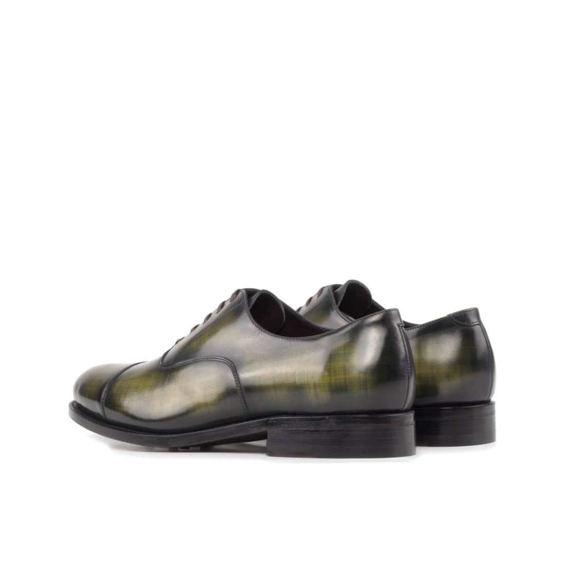 Richelieu bout droit en cuir patiné kaki – vue 3