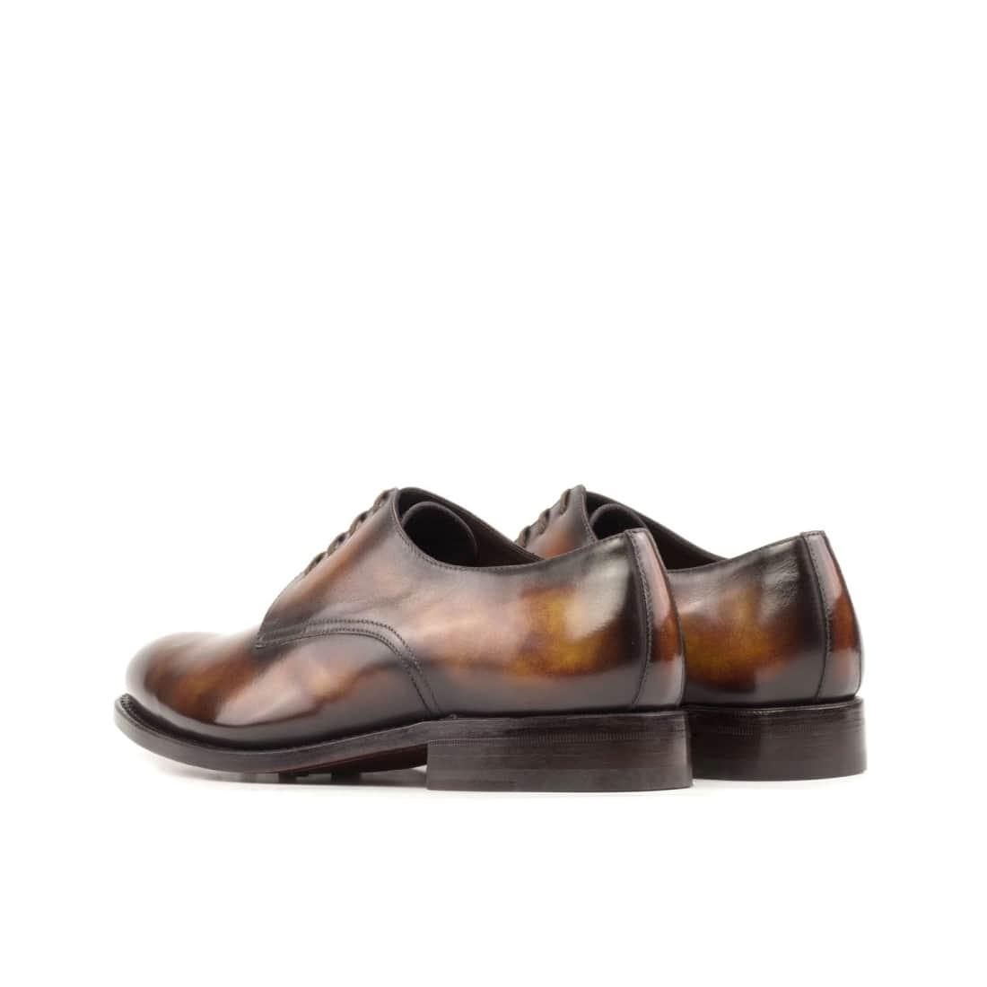 Derbie Blucher en cuir patiné cognac fire – vue 3