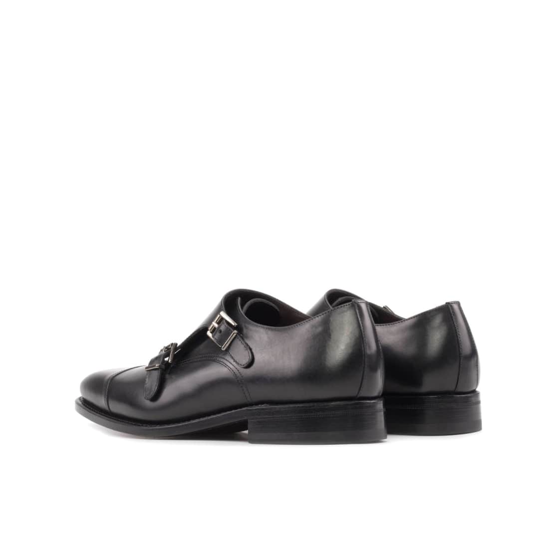 Chaussure double boucle en cuir noir – vue 3