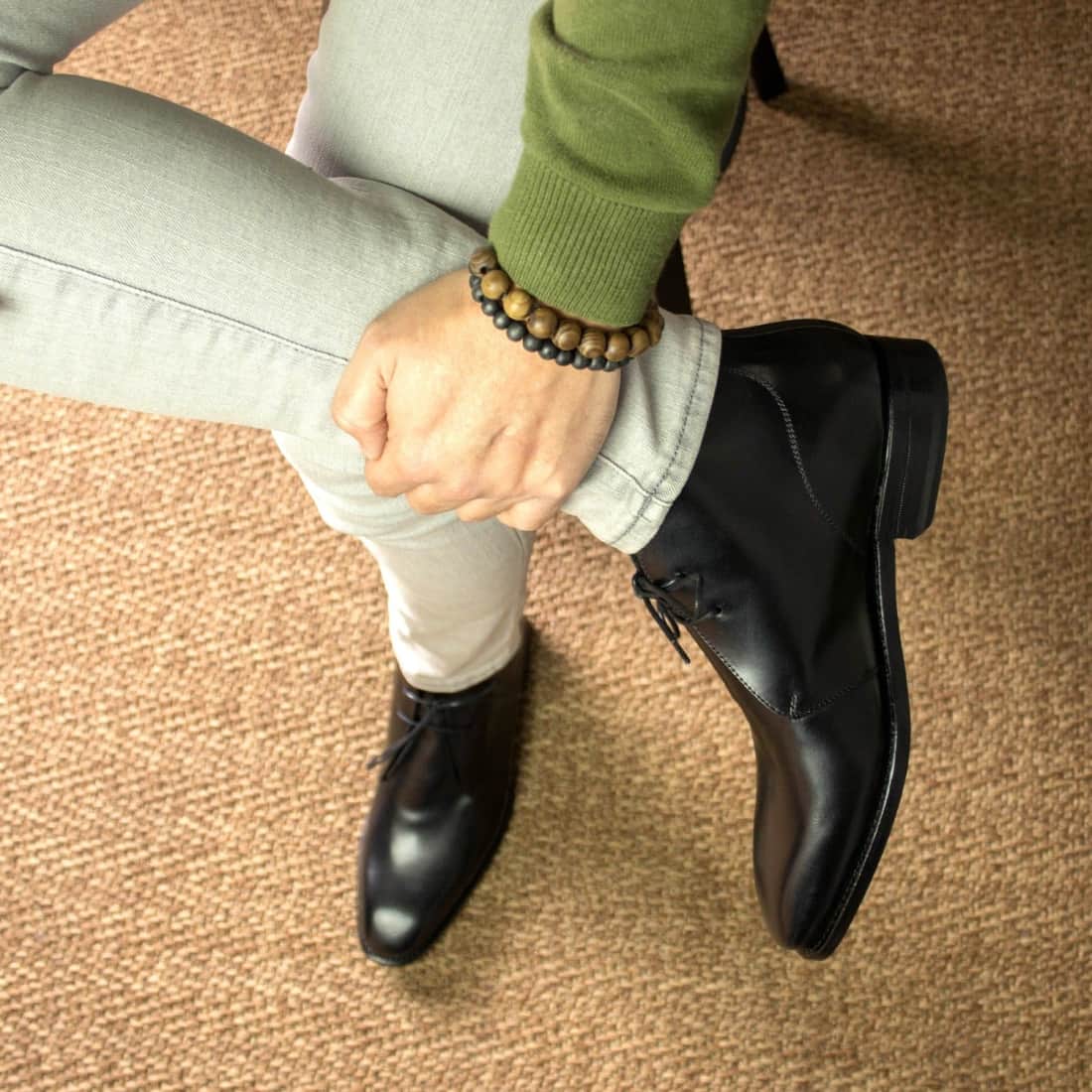 Chukka Boots en cuir noir – vue 4